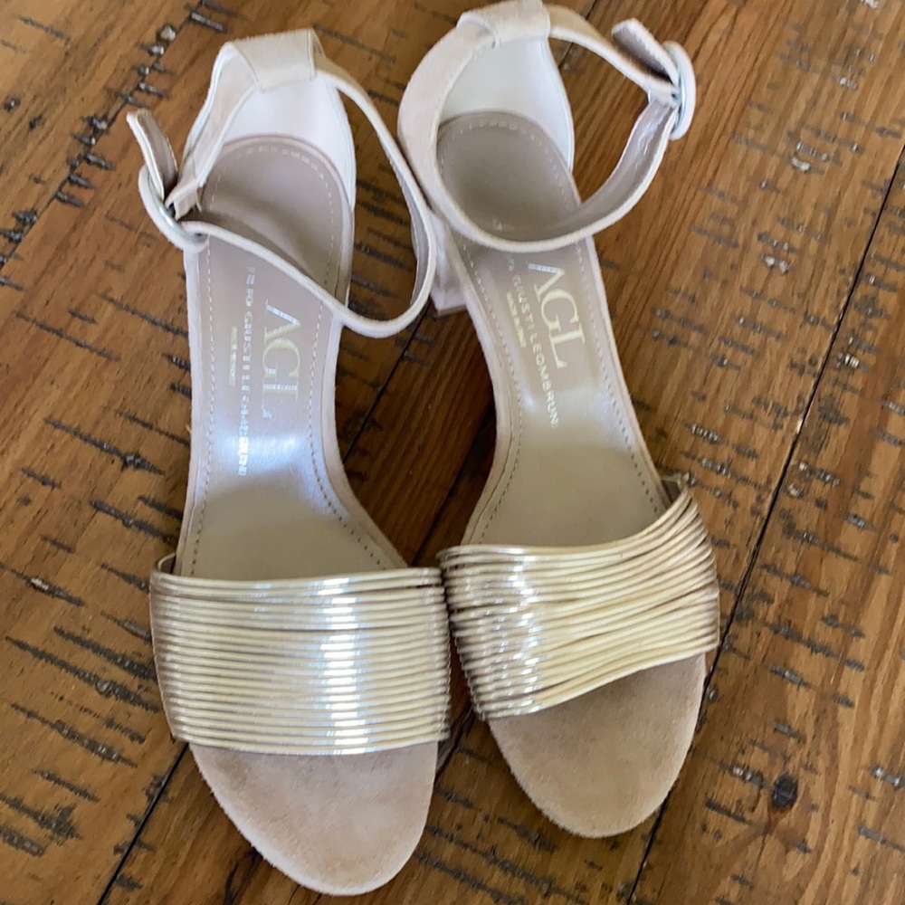 AGL silver/pewter sandals, never worn, size 40